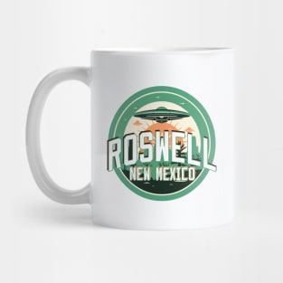 Roswell New Mexico Retro Spaceship Logo Mug